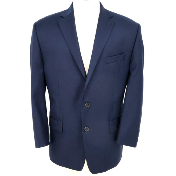 Lauren Ralph Lauren Sport Coat Mens 46R Navy Blue Wool Jacket Blazer Lined - Picture 1 of 16